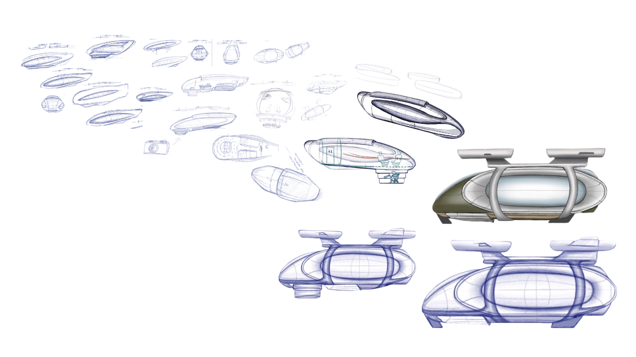 Form development — pod exterior evolution