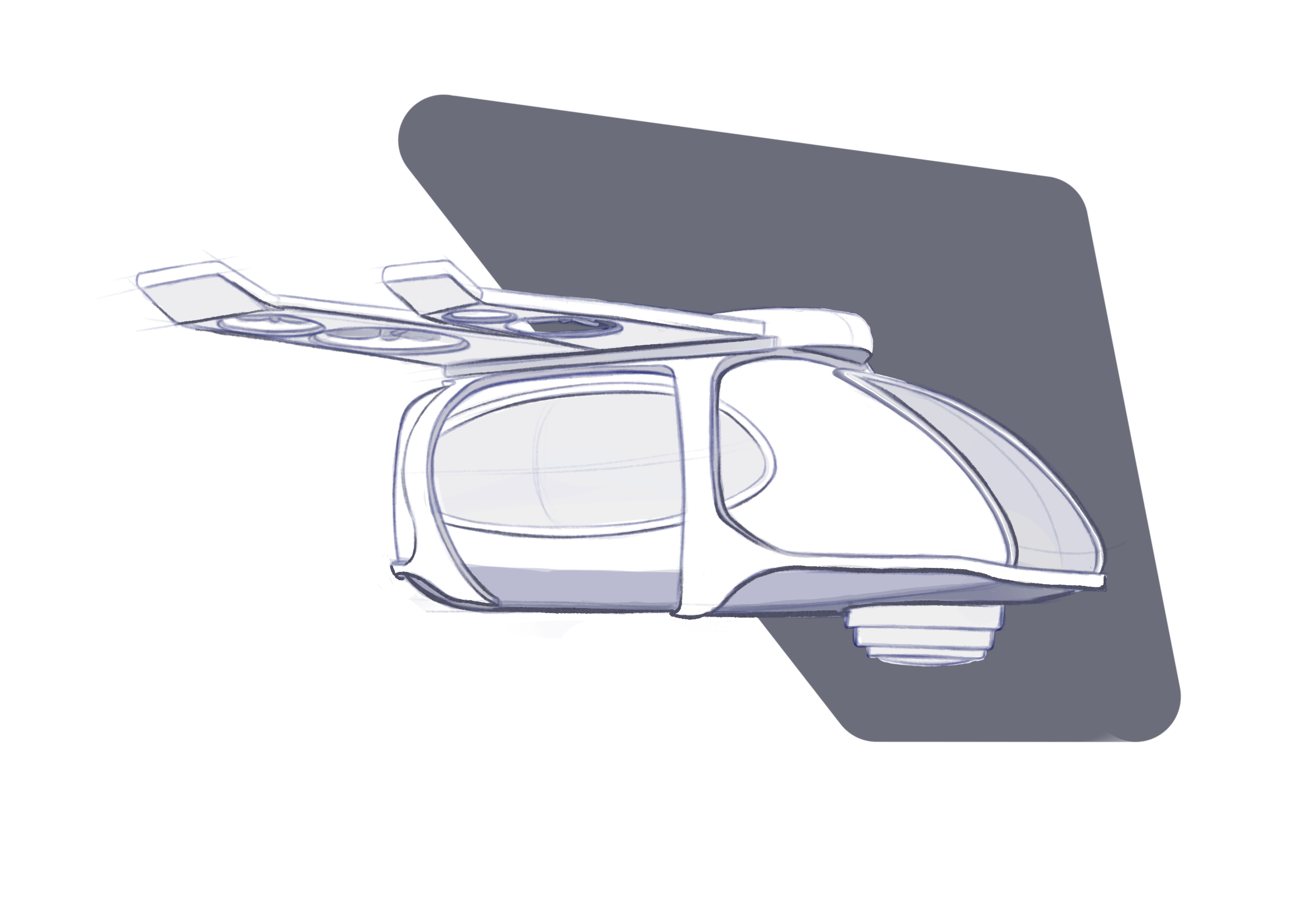 Form development — pod exterior with propellers